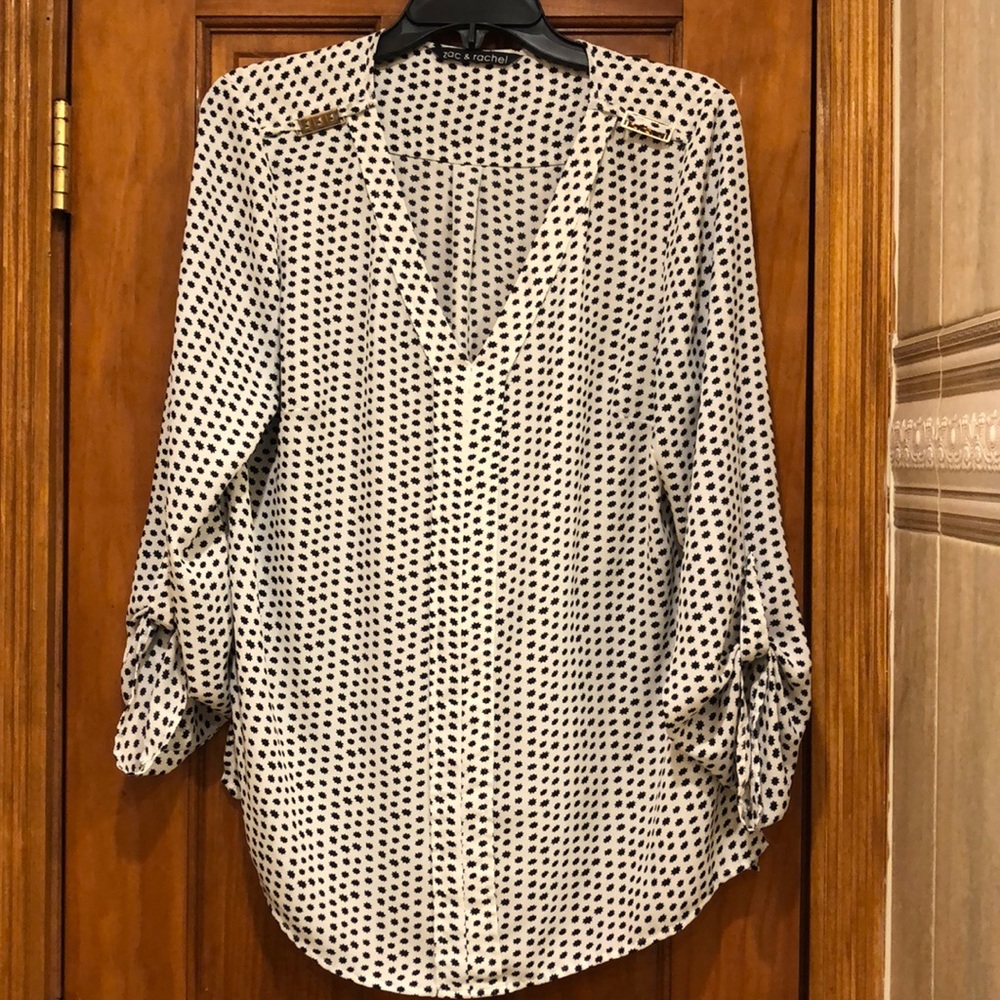 White blouse with black stars